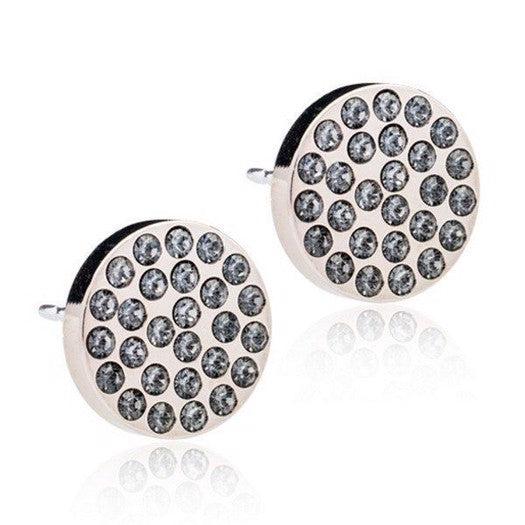 Blomdahl øreringe i medicinsk titanium med sorte zirkonia, 10 mm – hud- og allergivenlige.